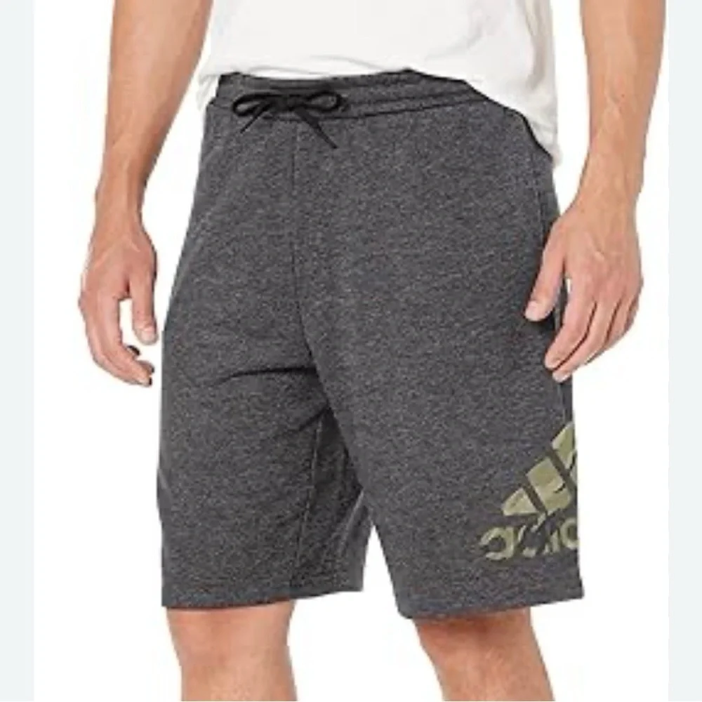 Adidas Essentials Heather Gray Tiger Camo Short Knit Apparel Size Small
